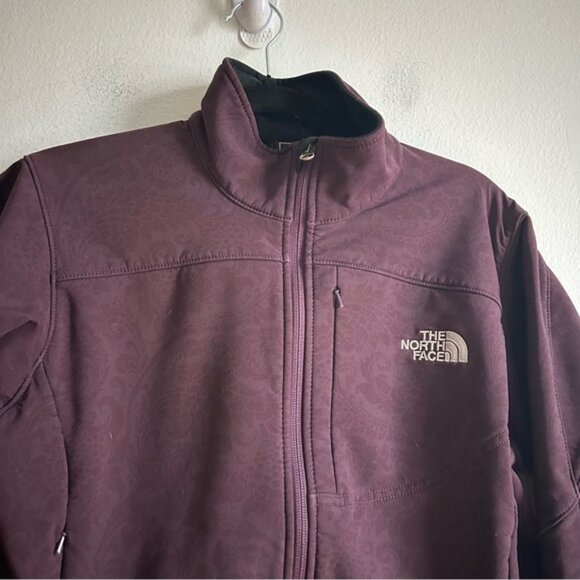 The North Face Sz M TNF Apex Burgundy Printed Jacket - Picture 3 of 11